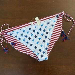 NWT Cacique Lane Bryant American Flag Reversible Bikini Bottom Size 26